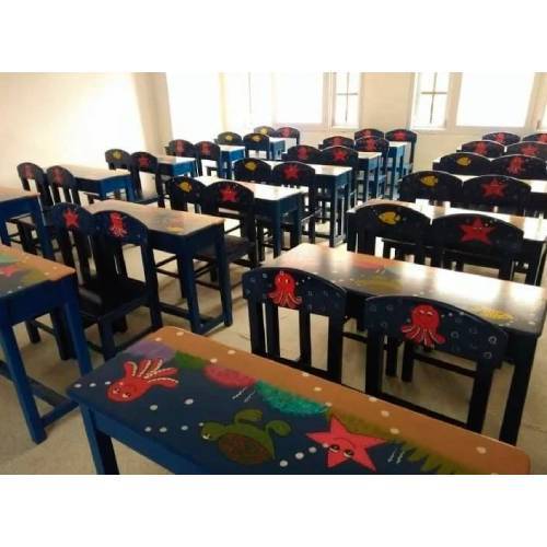 2 Seater Blue Play School Furniture Manufacturers in Delhi