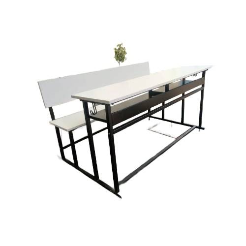 3 Seater College Desk in White Iron Manufacturers in Delhi