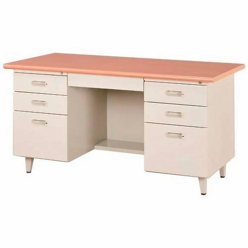 5 Drawer Lockable Office Desk with Mild Steel Frame and Metal Table Top Manufacturers in Delhi