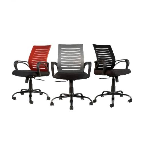 Black Fabric Revolving Office Chair - Low Back Manufacturers in Delhi