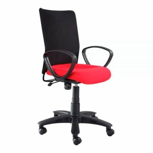 Black Mesh Office Chair with Low Back, Fixed Arms Manufacturers in Delhi