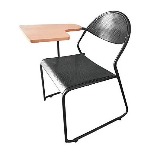 Black Metal College Chair with Wooden Writing Pad Manufacturers in Delhi