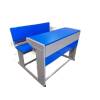 Blue Iron 2 Seater Dual Desk Bench with Wood Top Manufacturers, Suppliers, Exporters in Delhi