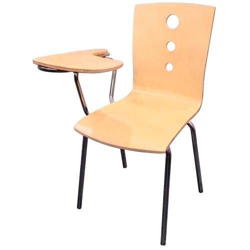 Designer Wooden Writing Pad Chair With Cushioned Seat And Flexible Writing Pad Manufacturers in Delhi