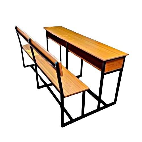 Dual Desk Bench 3 Seater Wooden And Mild Steel Design With Polished Finish Manufacturers in Delhi