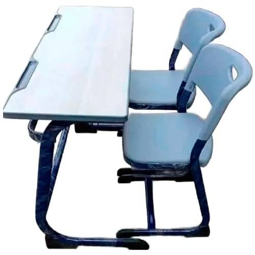 Dual Desk Bench With Metal Seat Mild Steel Frame Powder Coated Finish Manufacturers in Delhi