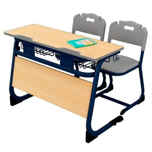 Dual School Desk With Mild Steel Frame And Multicolor Plywood Top Manufacturers in Delhi