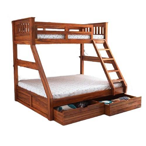 Foldable Twin Wooden Bed With Lacquered Finish Manufacturers in Delhi