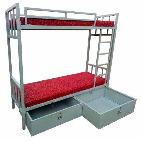 Grey Mild Steel Bed With Storage Box And Drawers Manufacturers in Delhi