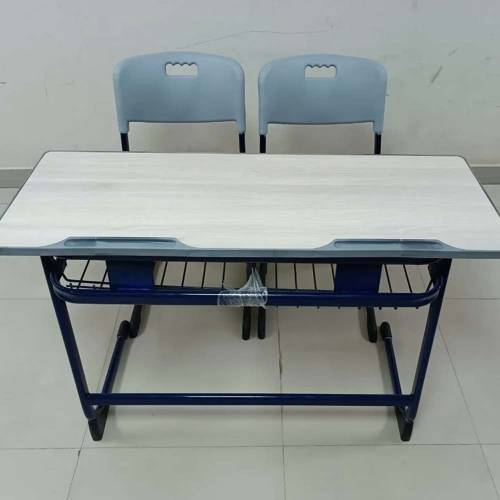 Modern Commercial Grade 2 Seater Wooden Chair with Stainless Steel and Polished Finish For School And College Manufacturers in Delhi