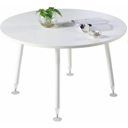 Modern Round Office Table with White Wooden Top Manufacturers in Delhi