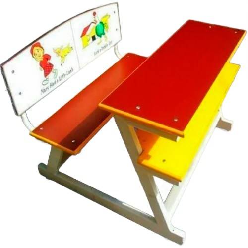 Multi Coloured Wooden 2 Seater Classroom Furniture Manufacturers in Delhi