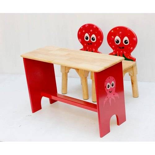 Red and Cream Mango Wood Play School Furniture Manufacturers in Delhi