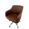 Stainless Steel Frame Office Chair with Brown Leather Seat Manufacturers, Suppliers, Exporters in Delhi