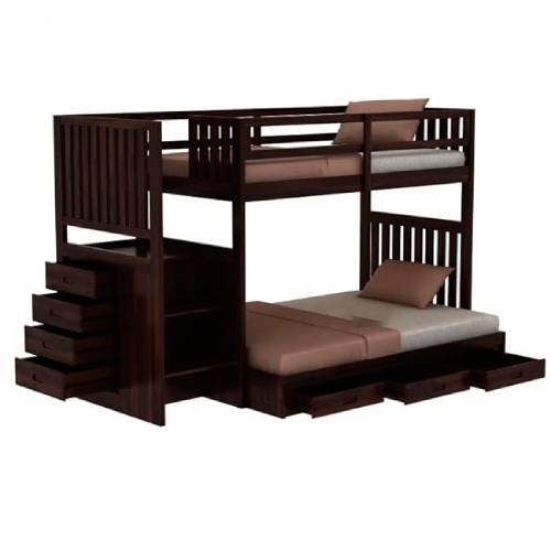 Storage Bed With Walnut Finish And Basic Headboard Manufacturers in Delhi