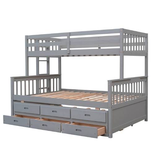 Twin Over Full Wooden Bed In Farmhouse Style Manufacturers in Delhi