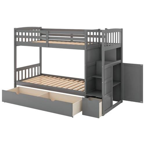 Twin Over Full Wooden Bed In Natural Finish Manufacturers in Delhi