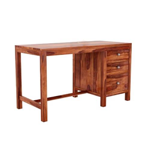 Wood Study Table With Drawer Honey Finish Solid Wood Top Manufacturers in Delhi