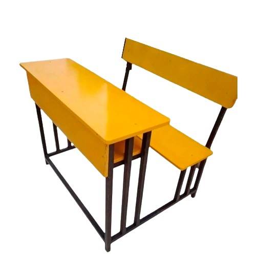 Yellow Wooden 2 Seater School Bench and Desk Manufacturers in Delhi